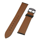 18mm, 20mm, 22mm Olive Green Calf Leather Strap, Quick Release Spring Bars