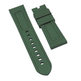 22mm, 24mm Nylon Grain Olive Green FKM Rubber Watch Strap For Panerai