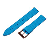 20mm, 22mm Mosaic Pattern Sky Blue FKM Rubber Watch Strap, Quick Release Spring Bars