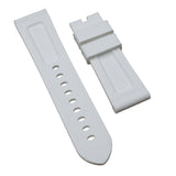22mm, 24mm Nylon Grain White FKM Rubber Watch Strap For Panerai