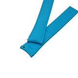 20mm, 22mm Curved End Sky Blue FKM Rubber CTS Watch Strap, Quick Release Spring Bars