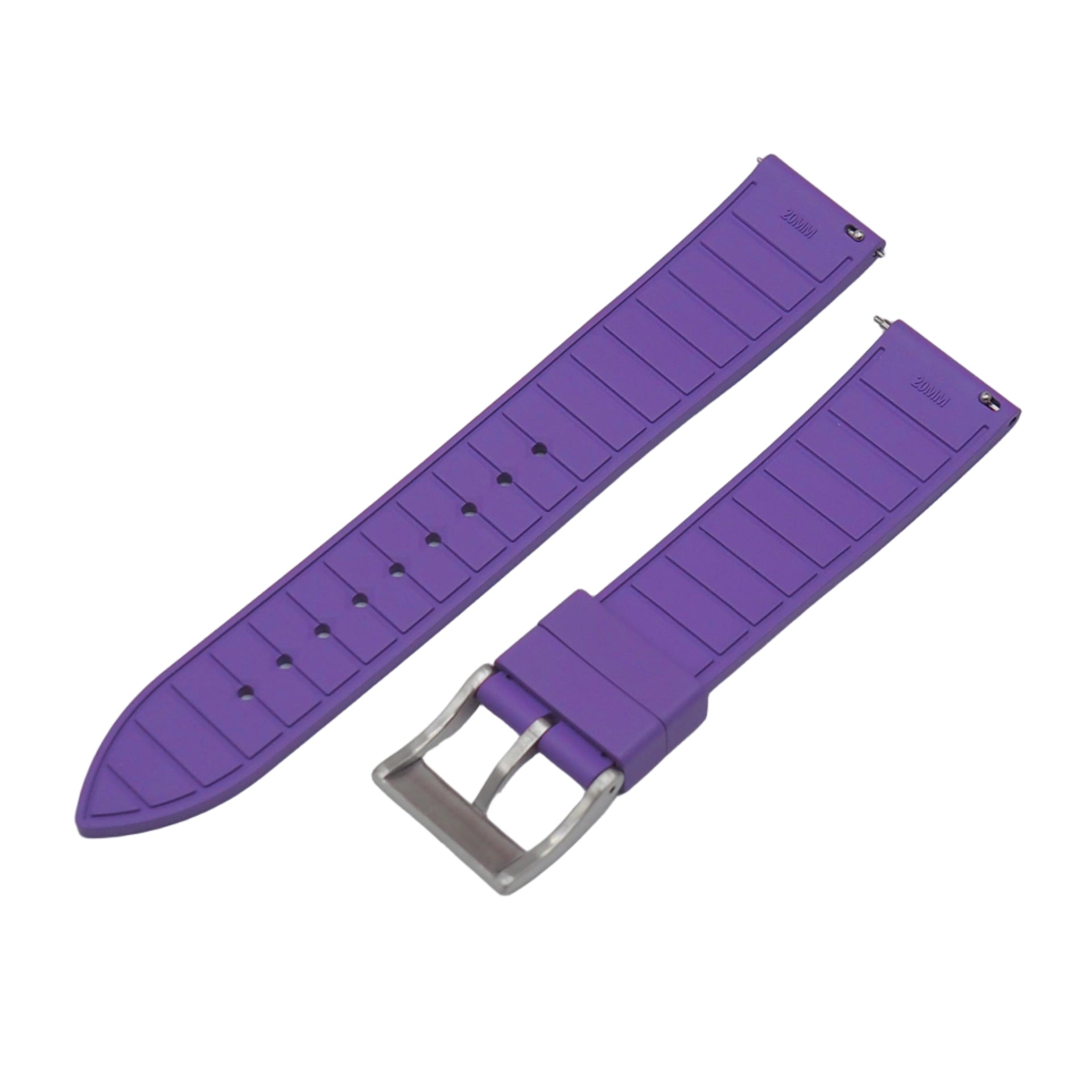 20mm, 22mm Mosaic Pattern Violet FKM Rubber Watch Strap 