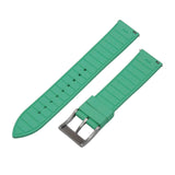 20mm, 22mm Mosaic Pattern Indian Ocean Green FKM Rubber Watch Strap, Quick Release Spring Bars