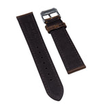 18mm, 19mm, 20mm Gingerbread Brown Waxed Calf Leather Watch Strap