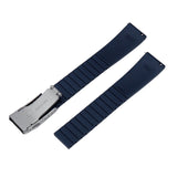 18mm, 19mm, 21mm Mosaic Pattern Navy Blue FKM Rubber CTS Watch Strap, Quick Release Spring Bars