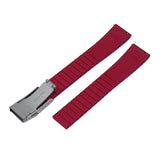 18mm, 19mm, 21mm Mosaic Pattern Red FKM Rubber CTS Watch Strap, Quick Release Spring Bars