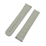 20mm - 22mm Straight End Beige FKM Rubber Watch Strap w/ White Stitching For Omega, Nylon Grain & Quick Release Spring Bars