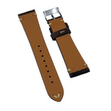 18mm, 19mm, 20mm Vintage Style Brown Waxed Suede Leather Watch Strap