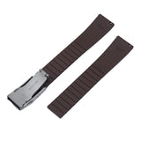 18mm, 19mm, 21mm Mosaic Pattern Brown FKM Rubber CTS Watch Strap, Quick Release Spring Bars