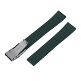 18mm, 19mm, 21mm Mosaic Pattern Blackish Green FKM Rubber CTS Watch Strap, Quick Release Spring Bars