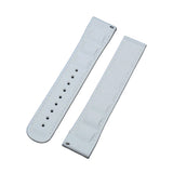 20mm - 22mm Straight End White FKM Rubber Watch Strap w/ Stitching For Omega, Nylon Grain & Quick Release Spring Bars