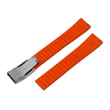 18mm, 19mm, 21mm Mosaic Pattern Orange FKM Rubber CTS Watch Strap, Quick Release Spring Bars