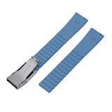 18mm, 19mm, 21mm Mosaic Pattern Carolina Blue FKM Rubber CTS Watch Strap, Quick Release Spring Bars