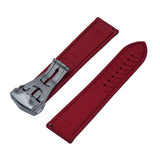 20mm, 22mm Omega Style Sailcloth Texture Red FKM Rubber Watch Strap, Quick Release Spring Bars