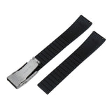 18mm, 19mm, 21mm Mosaic Pattern Black FKM Rubber CTS Watch Strap, Quick Release Spring Bars