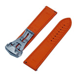 20mm, 22mm Omega Style Sailcloth Texture Orange FKM Rubber Watch Strap, Quick Release Spring Bars