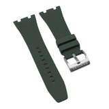 26mm Nylon Grain Army Green FKM Rubber Watch Strap For Audemars Piguet Royal Oak 41mm