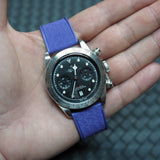 20mm, 22mm Mosaic Pattern Violet FKM Rubber Watch Strap, Quick Release Spring Bars