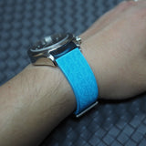 20mm, 22mm Mosaic Pattern Sky Blue FKM Rubber Watch Strap, Quick Release Spring Bars