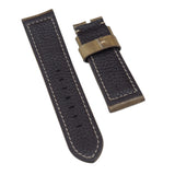 24mm Dark Yellow Calf Leather Watch Strap For Panerai