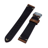 18mm, 19mm, 20mm Vintage Style Brown Goat Leather Watch Strap