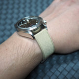 20mm, 22mm Mosaic Pattern Khaki FKM Rubber Watch Strap, Quick Release Spring Bars