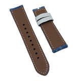 20mm Blue Canvas Watch Strap, Quick Release Spring Bars