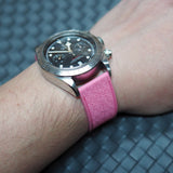 20mm, 22mm Mosaic Pattern Pink FKM Rubber Watch Strap, Quick Release Spring Bars