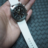 20mm, 22mm Mosaic Pattern White FKM Rubber Watch Strap, Quick Release Spring Bars