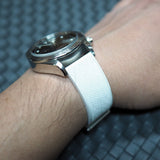 20mm, 22mm Mosaic Pattern White FKM Rubber Watch Strap, Quick Release Spring Bars
