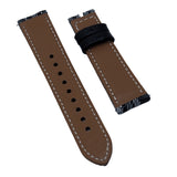 20mm Black Canvas Watch Strap, Quick Release Spring Bars
