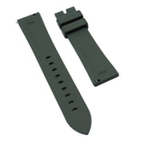 20mm, 22mm Bevel Edge Style Army Green FKM Rubber Watch Strap, Quick Release Spring Bars