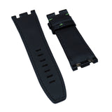 28mm Black Alligator Leather Watch Strap, Pickle Green Stitching For Audemars Piguet Royal Oak Offshore 15710 Series