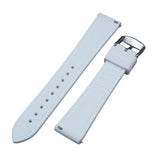 19mm, 21mm, 23mm Nylon Grain White FKM Rubber Slim Watch Strap, Quick Release Spring Bars