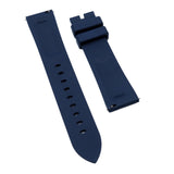 20mm, 22mm Bevel Edge Style Navy Blue FKM Rubber Watch Strap, Quick Release Spring Bars