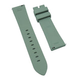 20mm, 22mm Bevel Edge Style Pistachio Green FKM Rubber Watch Strap, Quick Release Spring Bars