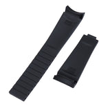 20mm, 22mm Curved End Black FKM Rubber Watch Strap For Tudor Black Bay 41 / BB58 / BB54