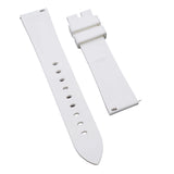 20mm, 22mm Bevel Edge Style White FKM Rubber Watch Strap, Quick Release Spring Bars