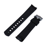 20mm Curved End Black FKM Rubber Watch Strap For Omega Seamaster Diver 300