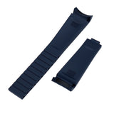 20mm, 22mm Curved End Navy Blue FKM Rubber Watch Strap For Tudor Black Bay 41 / BB58 / BB54