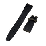 21mm Pilot Style Army Green Nylon Watch Strap For IWC, Rivet Lug, Semi Square Tail
