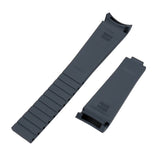 20mm, 22mm Curved End Gray FKM Rubber Watch Strap For Tudor Black Bay 41 / BB58 / BB54