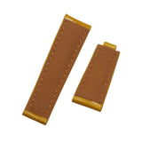 20mm Honey Yellow Alligator Leather Watch Strap For Rolex