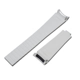 20mm, 22mm Curved End White FKM Rubber Watch Strap For Tudor Black Bay 41 / BB58 / BB54