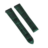 19mm, 21mm Dark Forest Green Alligator Leather Watch Strap For Cartier Santos Model, Quick Release