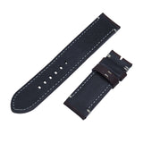 23mm Dark Brown Calf Leather Watch Strap, Cream Stitching For Tudor Black Bay Bronze