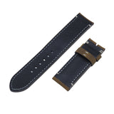 23mm Coffee Brown Matte Calf Leather Watch Strap, Cream Stitching For Tudor Black Bay Bronze