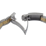 20mm, 21mm, 22mm Straight End Gold/Steel Two Tone Stainless Steel Watch Strap, Rolex Style