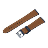 18mm, 20mm Prussian Blue Litchi Grain Calf Leather Watch Strap, Cream Stitching