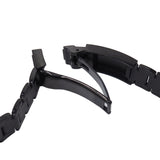 20mm, 21mm, 22mm Straight End PVD Black Stainless Steel Watch Strap, Rolex Style